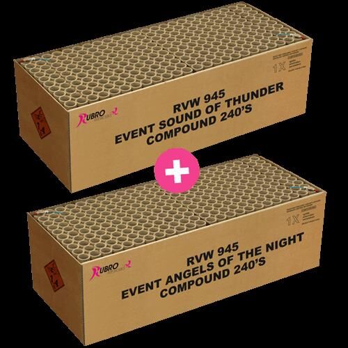 Jetzt Angels of the night + Sound of Thunder 480-Schuss-Feuerwerkverbund (Double Compound) ab 142.49€ bestellen