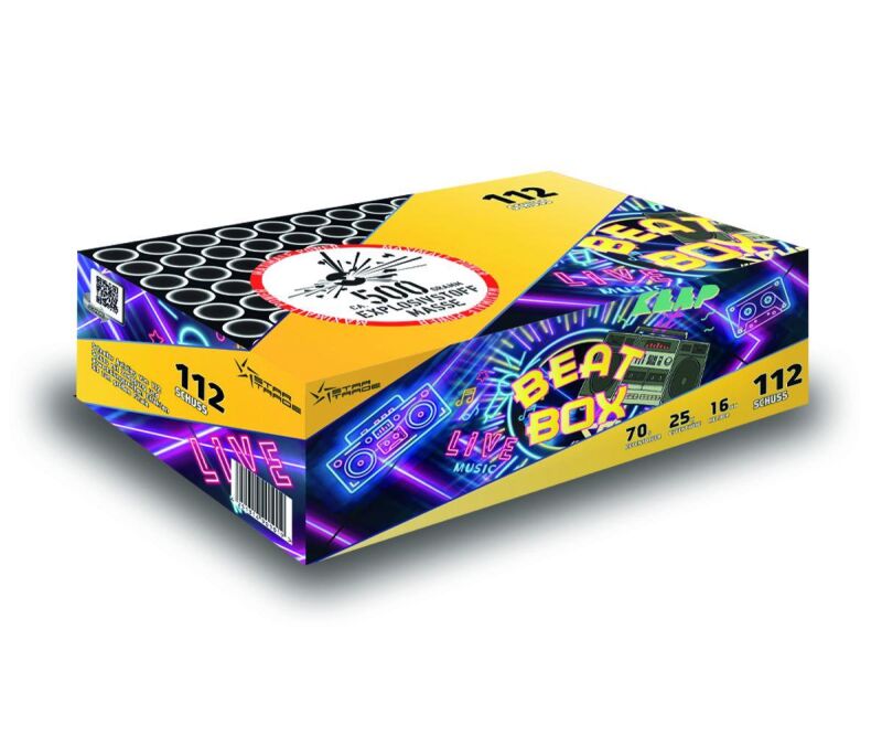 Jetzt Beatbox 112-Schuss-Feuerwerk-Batterie ab 18.74€ bestellen