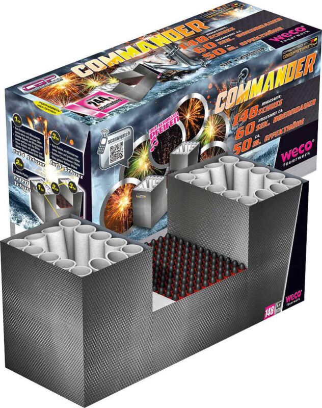 Jetzt Commander 108-Schuss-Feuerwerk-Batterie ab 23.24€ bestellen