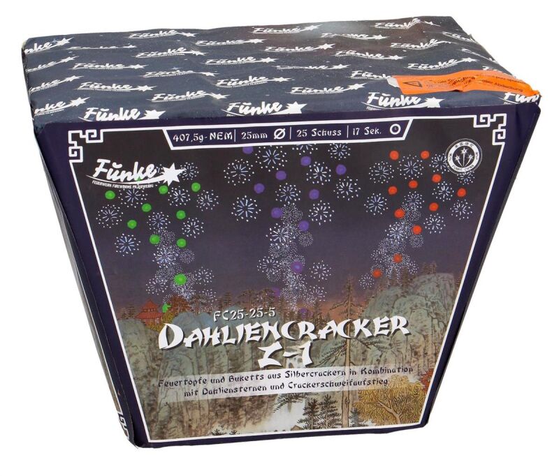 Jetzt Dahliencracker Z-1 25-Schuss-Feuerwerk-Batterie ab 22.49€ bestellen