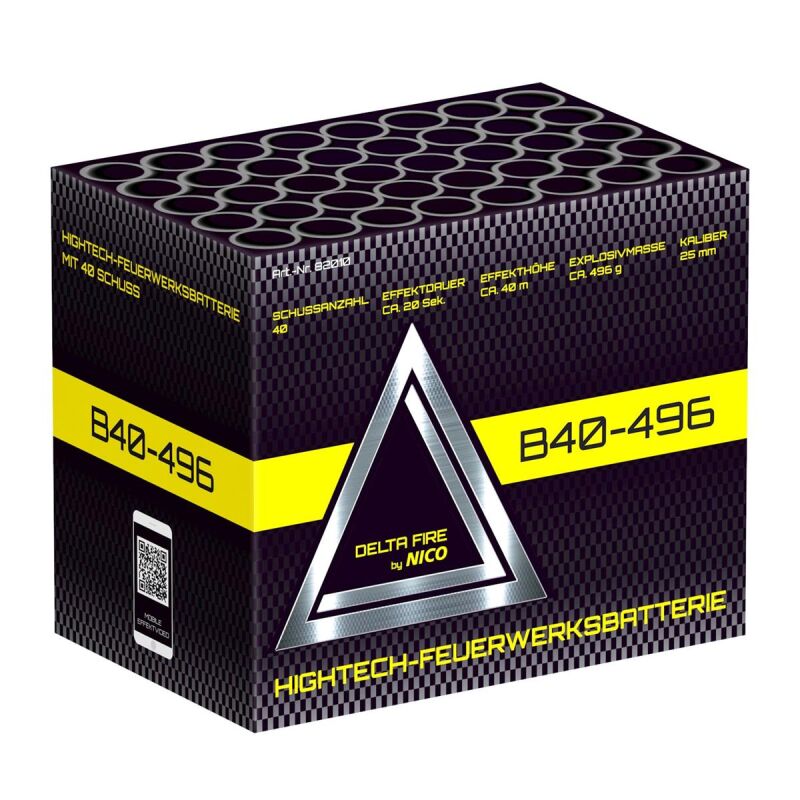 Jetzt Delta Fire B40-496 40-Schuss-Feuerwerk-Batterie ab 34.49€ bestellen