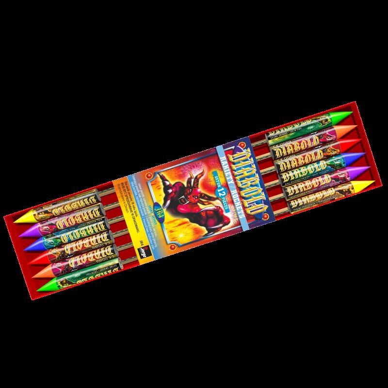 Diabolo 4 12-teiliges Feuerwerk-Raketensortiment by Intermedia