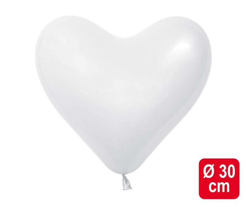 Figuren-Ballons Big Heart, weiß by Intermedia