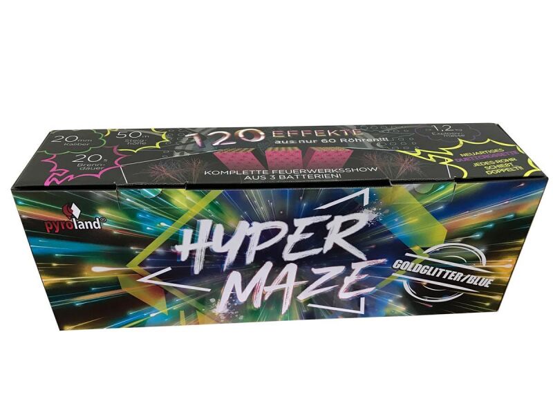 Jetzt Hypermaze Goldglitter Blue 120-Schuss-Feuerwerkverbund ab 78.74€ bestellen
