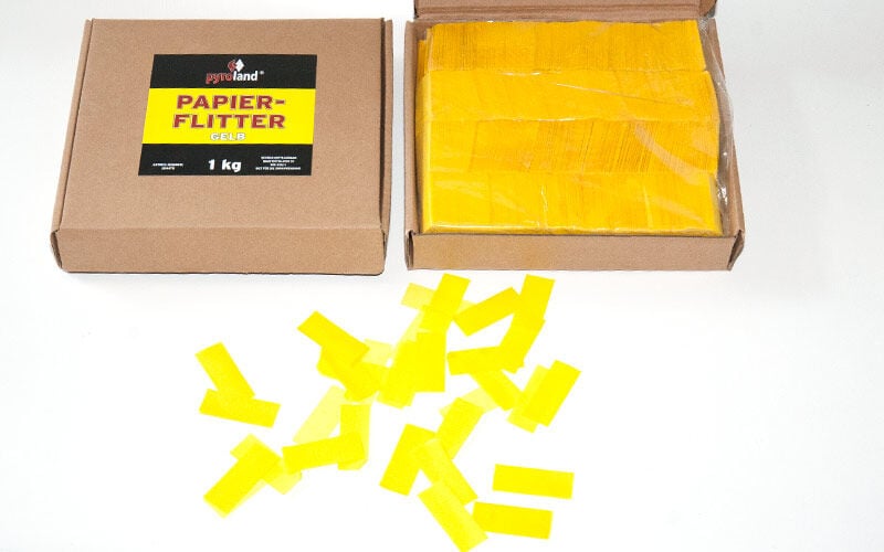 Papier Flitter – Gelb 1kg (Pappschachtel) by Intermedia