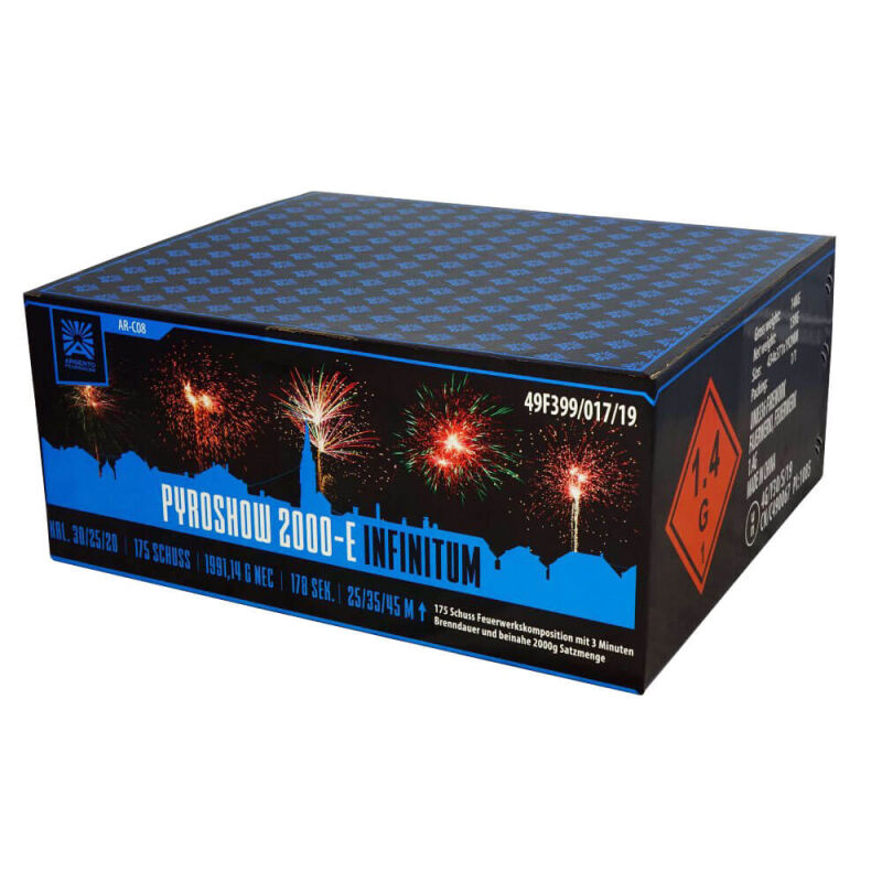 Jetzt Pyroshow 2000-E Infinitum 175-Schuss-Feuerwerkverbund ab 149.25€ bestellen