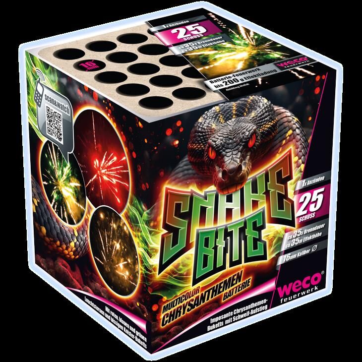 Jetzt Snake Bite 25-Schuss-Feuerwerk-Batterie ab 8.99€ bestellen