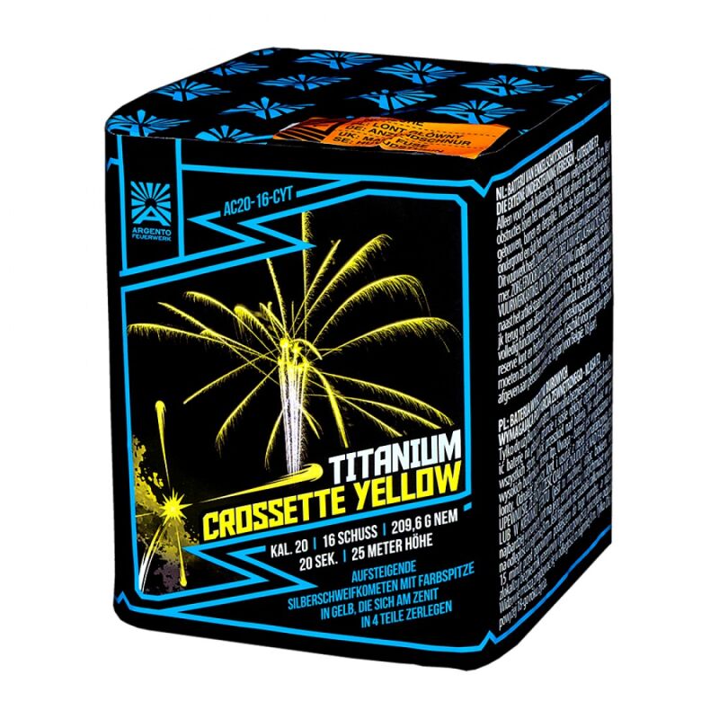 Jetzt Titanium Crossette Yellow 16-Schuss-Feuerwerksbatterie ab 13.49€ bestellen