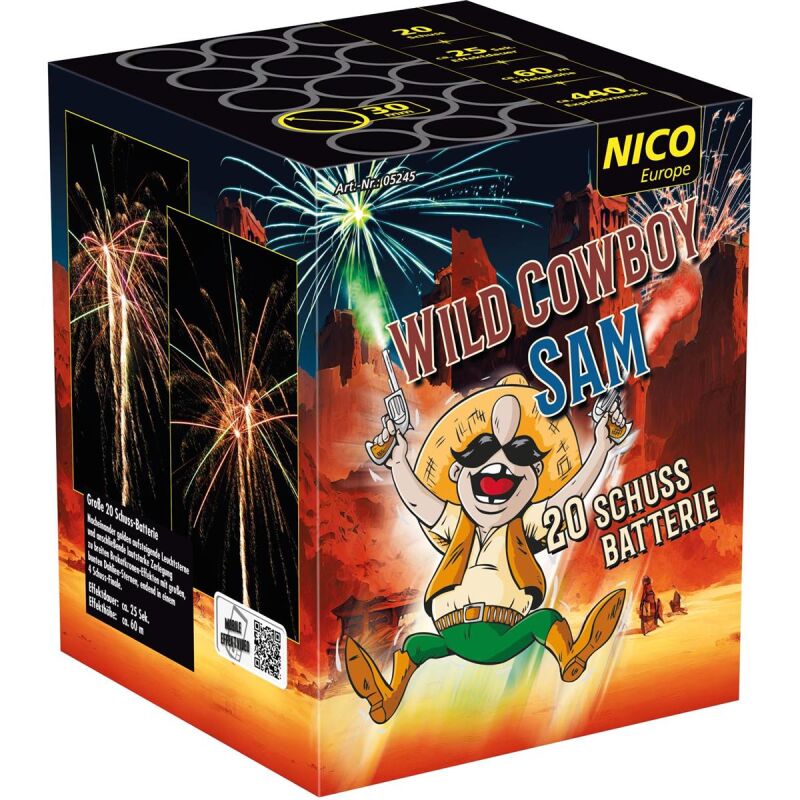 Jetzt Wild Cowboy Sam 20-Schuss-Feuerwerk-Batterie ab 26.24€ bestellen
