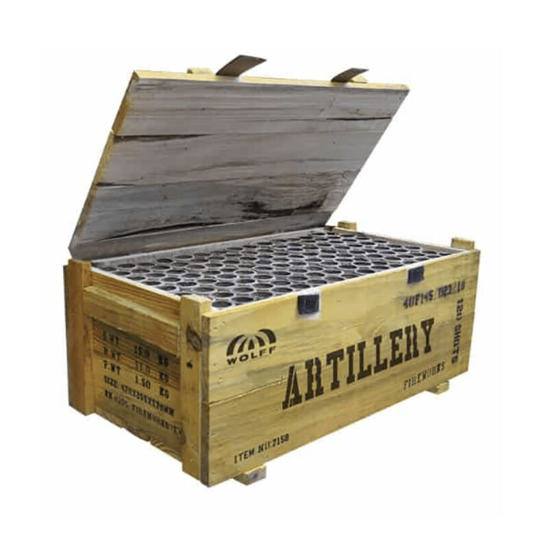 Jetzt Artillery 120-Schuss-Feuerwerkverbund (Stahlkäfig) ab 159€ bestellen