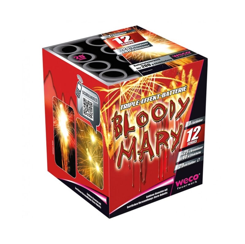 Jetzt Bloody Mary 12-Schuss-Feuerwerk-Batterie ab 11.5€ bestellen
