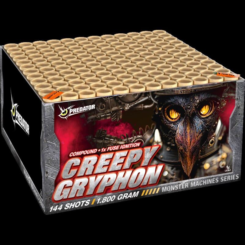 Jetzt Creepy Gryphon 144-Schuss-Feuerwerkverbund ab 119.99€ bestellen
