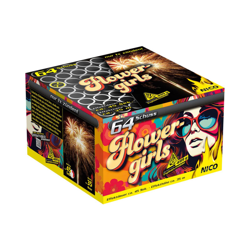 Jetzt Flower Girls 64-Schuss-Feuerwerk-Batterie ab 39.99€ bestellen