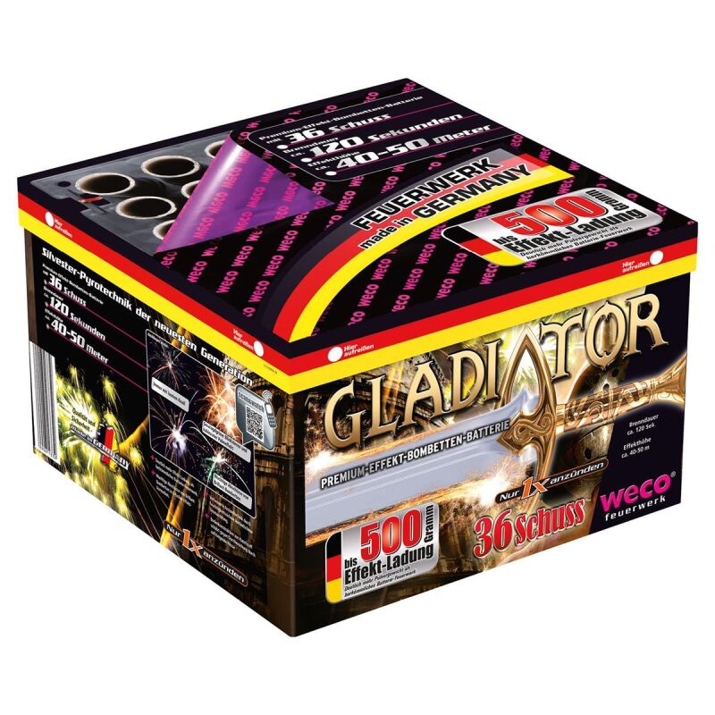 Jetzt Gladiator 36-Schuss-Feuerwerk-Batterie ab 45.99€ bestellen