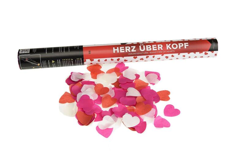 Jetzt Herz über Kopf 50cm Papierflitter weiß-pink-rot Herzen ab 4.49€ bestellen