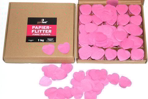 Jetzt Papier Flitter - Pinke Herzen 1kg (Pappschachtel) ab 8.82€ bestellen