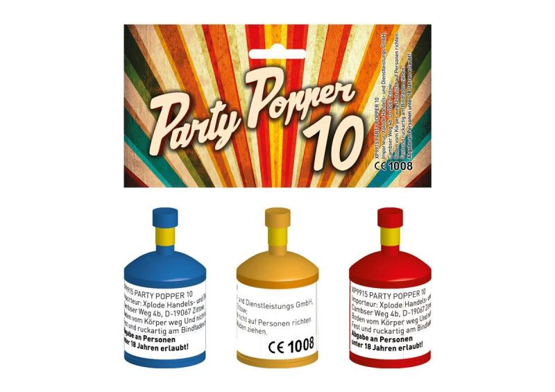 Jetzt Party Popper 10er Set ab 1.99€ bestellen