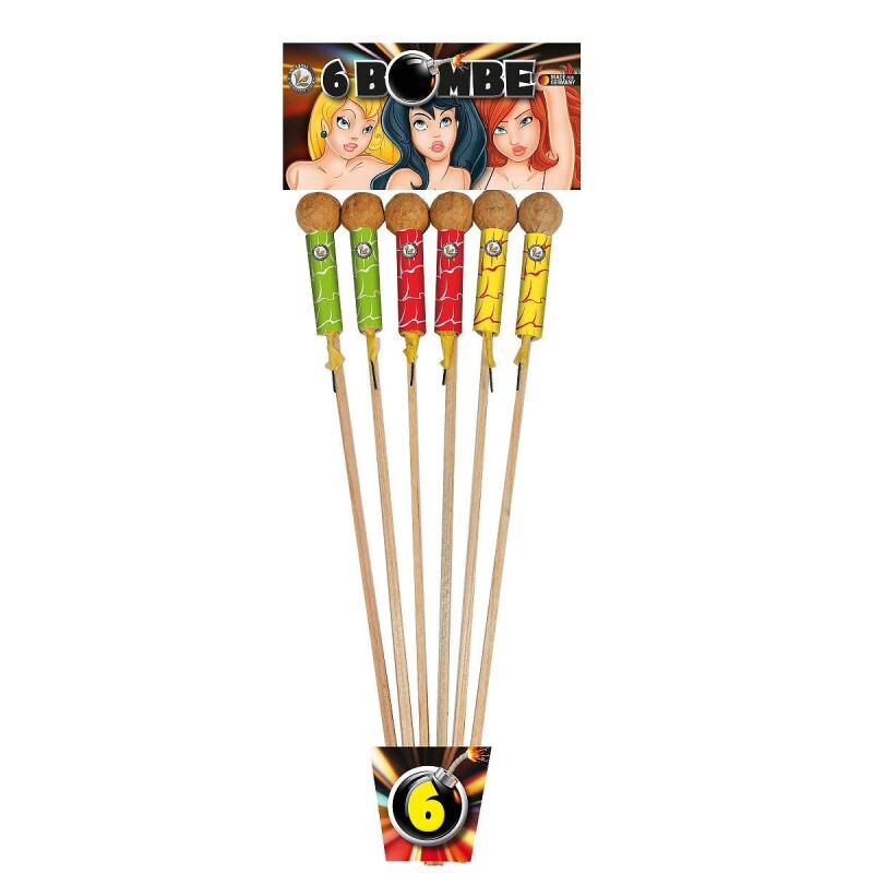 Jetzt 6-Bombe 6-teiliges Feuerwerk-Kugelkopfraketensortiment ab 7.99€ bestellen