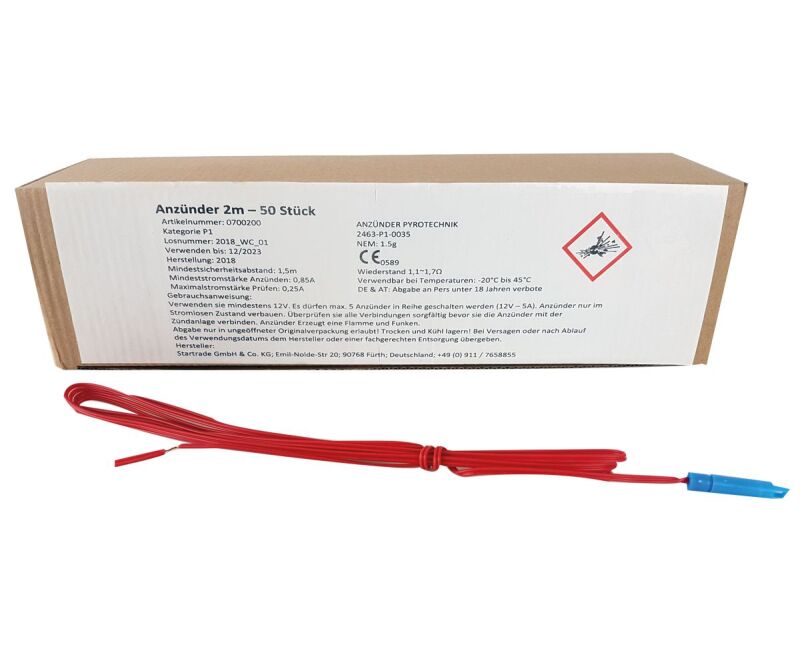 Jetzt Anzünder (elektrisch) 2m rot - 50 Stück ab 45.99€ bestellen