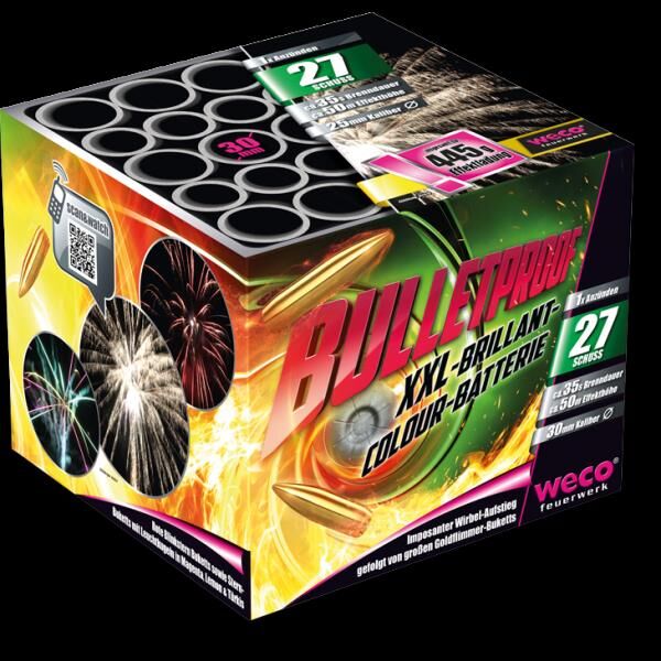 Jetzt Bulletproof 27-Schuss-Feuerwerk-Batterie ab 24.99€ bestellen