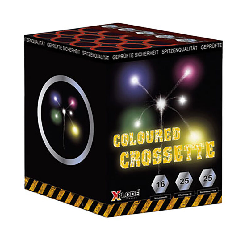 Jetzt Coloured Crossette 16-Schuss-Feuerwerk-Batterie ab 11.04€ bestellen