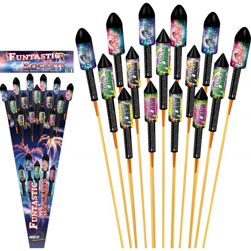 Jetzt Funtastic Rockets 15-teiliges Feuerwerk-Raketensortiment ab 39.09€ bestellen