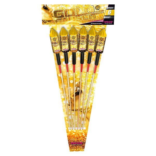 Jetzt Goldrausch 6-teiliges Feuerwerk-Raketensortiment ab 18.99€ bestellen