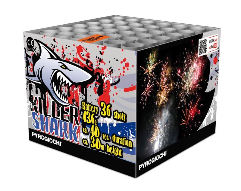 Jetzt Killer Shark 36-Schuss-Feuerwerk-Batterie ab 26.99€ bestellen
