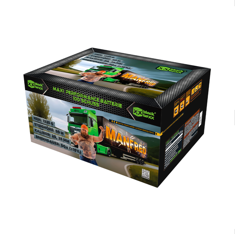 Jetzt MANfred 100-Schuss-Feuerwerkverbund ab 161.49€ bestellen