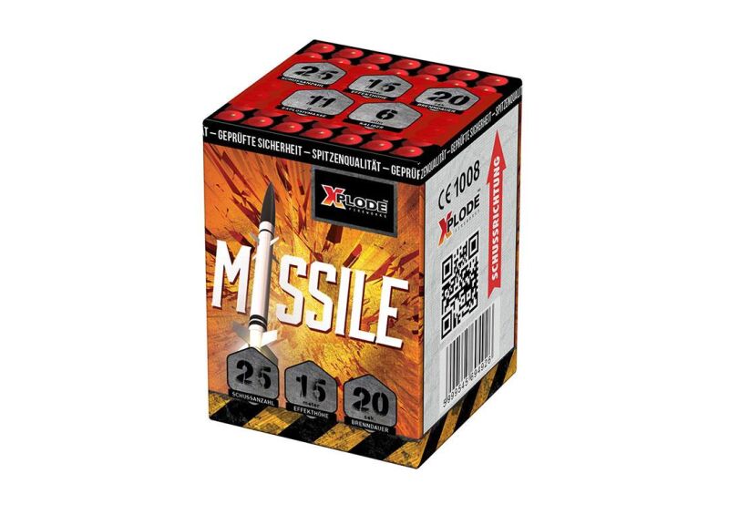Jetzt Missile 25-Schuss-Feuerwerk-Batterie ab 1.29€ bestellen