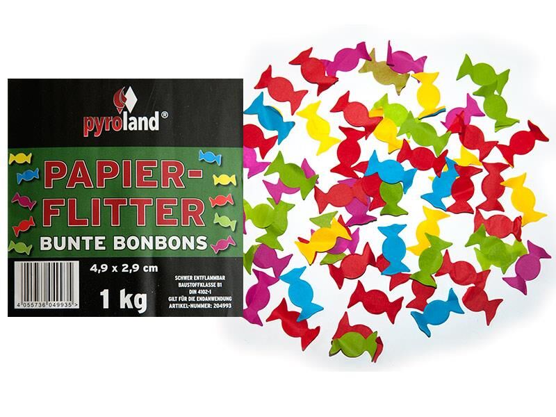 Jetzt Papier Flitter - Bunte Bonbons, 1kg (Pappschachtel) VE_10 ab 14.7€ bestellen