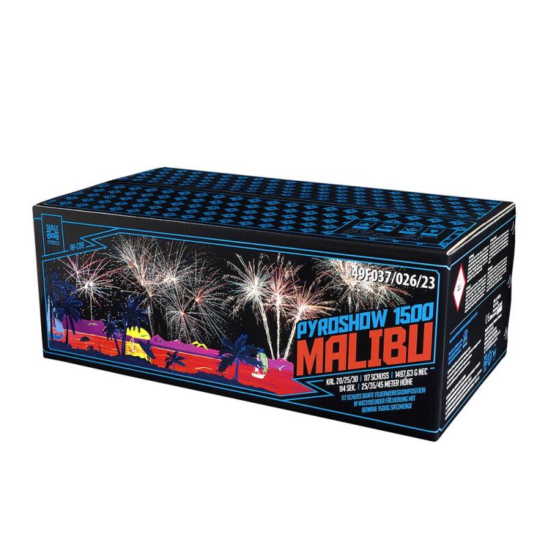 Jetzt Pyroshow 1500-A Malibu 117-Schuss-Feuerwerk-Verbund ab 199.99€ bestellen