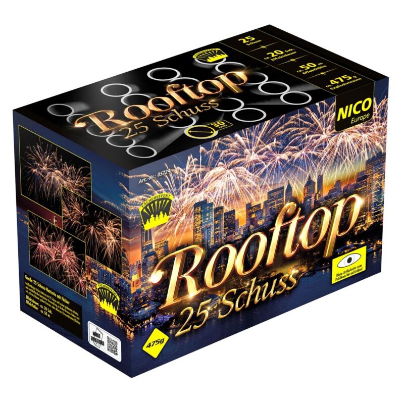 Jetzt Rooftop 25-Schuss-Feuerwerk-Batterie ab 61.19€ bestellen