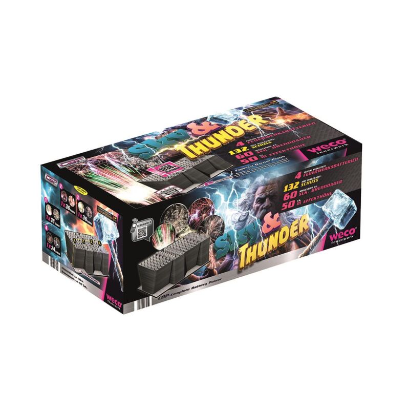 Jetzt Sky and Thunder 132-Schuss-Feuerwerkverbund ab 189.54€ bestellen