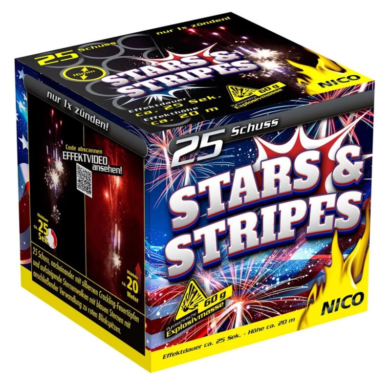 Jetzt Stars & Stripes 25-Schuss-Feuerwerk-Batterie ab 9.34€ bestellen
