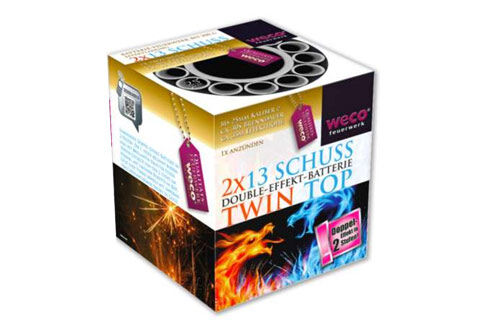 Jetzt Twin Top (Double Cross) 13-Schuss-Feuerwerk-Batterie ab 16.99€ bestellen