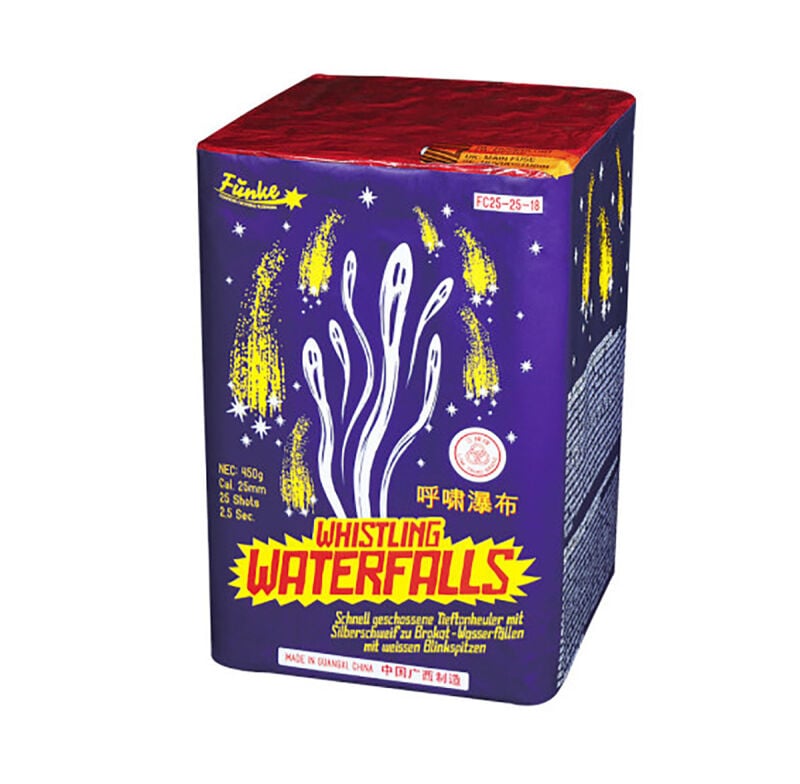 Jetzt Whistling Waterfalls 25-Schuss-Feuerwerk-Batterie ab 49.29€ bestellen
