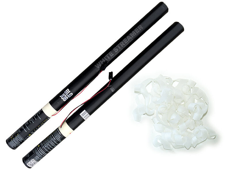 Jetzt White Streamer 80cm elektrisch (Black Label) Papierstreamer weiß ab 7.64€ bestellen