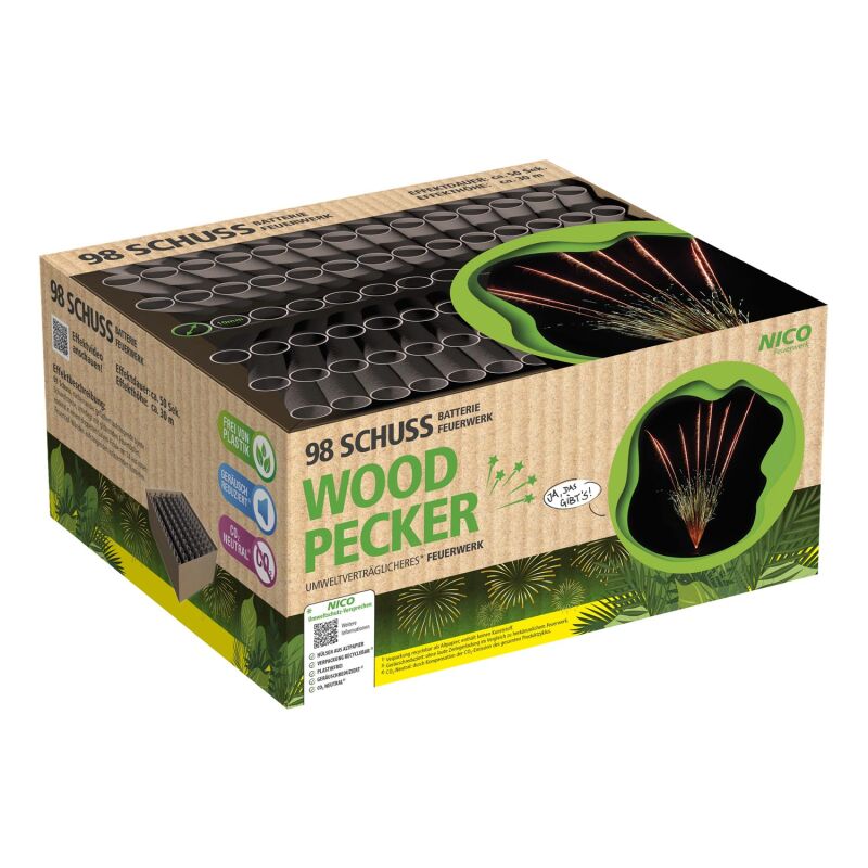 Jetzt Woodpecker 98-Schuss-Feuerwerk-Batterie ab 22.94€ bestellen