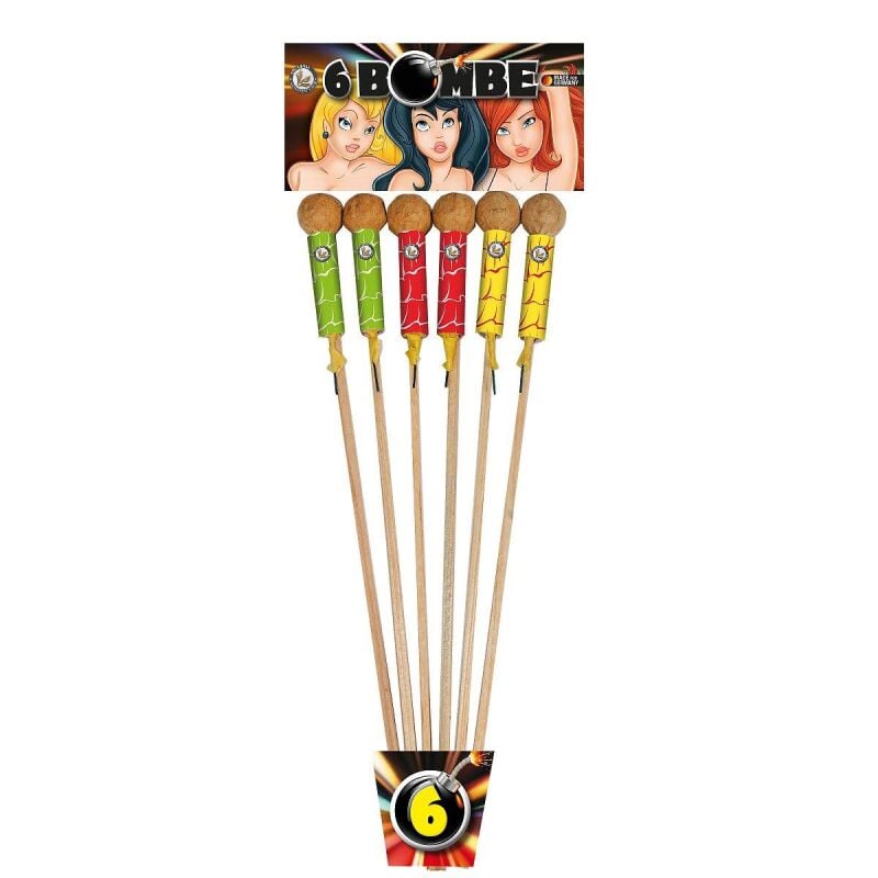 Jetzt 6-Bombe 6-teiliges Feuerwerk-Kugelkopfraketensortiment ab 7.99€ bestellen