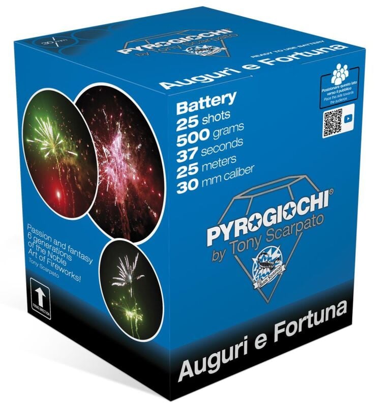 Jetzt Auguri E Fortuna 25 Schuss-Feuerwerk-Batterie ab 36.99€ bestellen