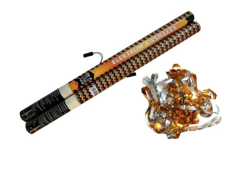 Jetzt Elektrum Airsnakes 80cm elektrisch (Black Label) Metallicstreamer gold-silber ab 8.46€ bestellen
