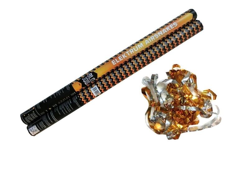Jetzt Elektrum Airsnakes 80cm elektrisch Metallicstreamer gold-silber ab 7.64€ bestellen