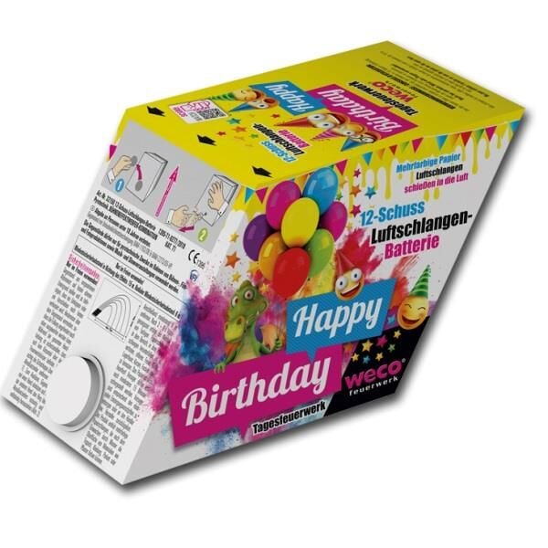 Jetzt Happy Birthday 12-Schuss-Luftschlangen-Batterie ab 34.99€ bestellen