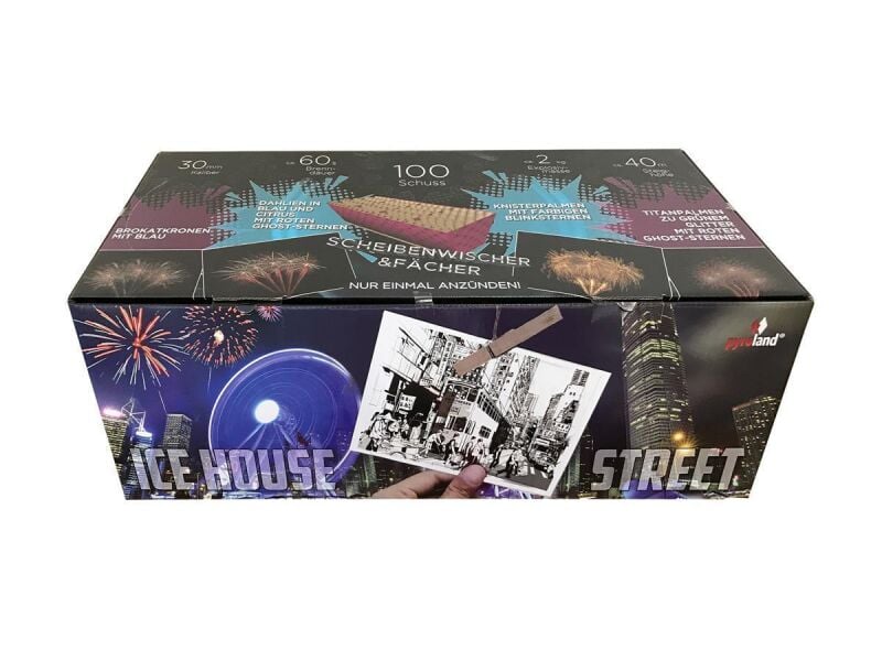 Jetzt Ice House Street 100-Schuss-Feuerwerkverbund ab 177.64€ bestellen