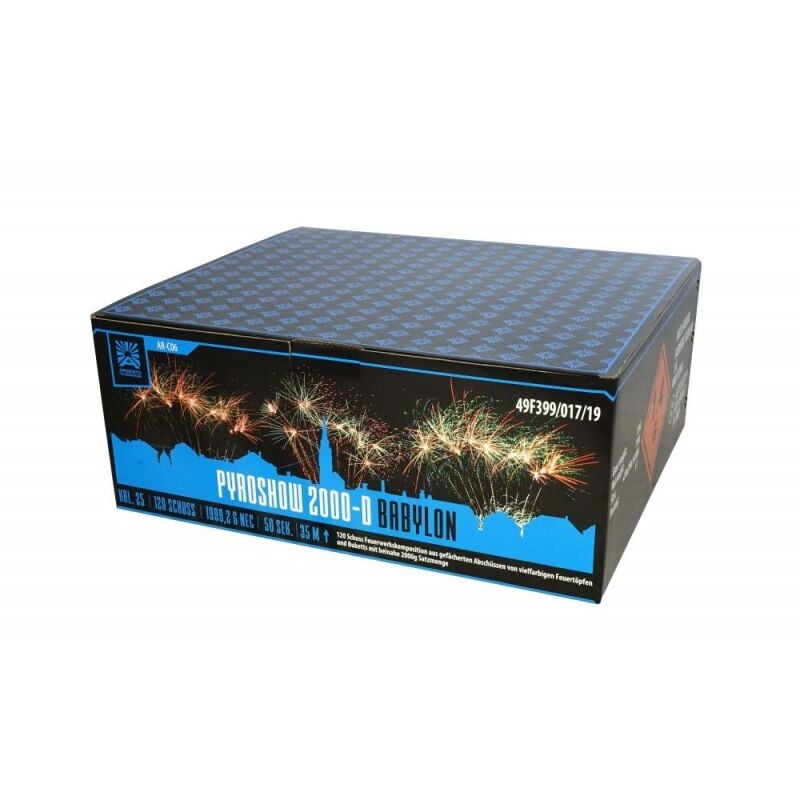 Jetzt Pyroshow 2000-D Babylon 120-Schuss-Feuerwerkverbund ab 159.99€ bestellen