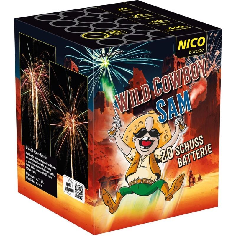 Jetzt Wild Cowboy Sam 20-Schuss-Feuerwerk-Batterie ab 31.5€ bestellen